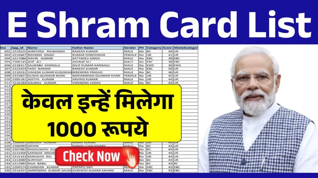 E Shram Card List 